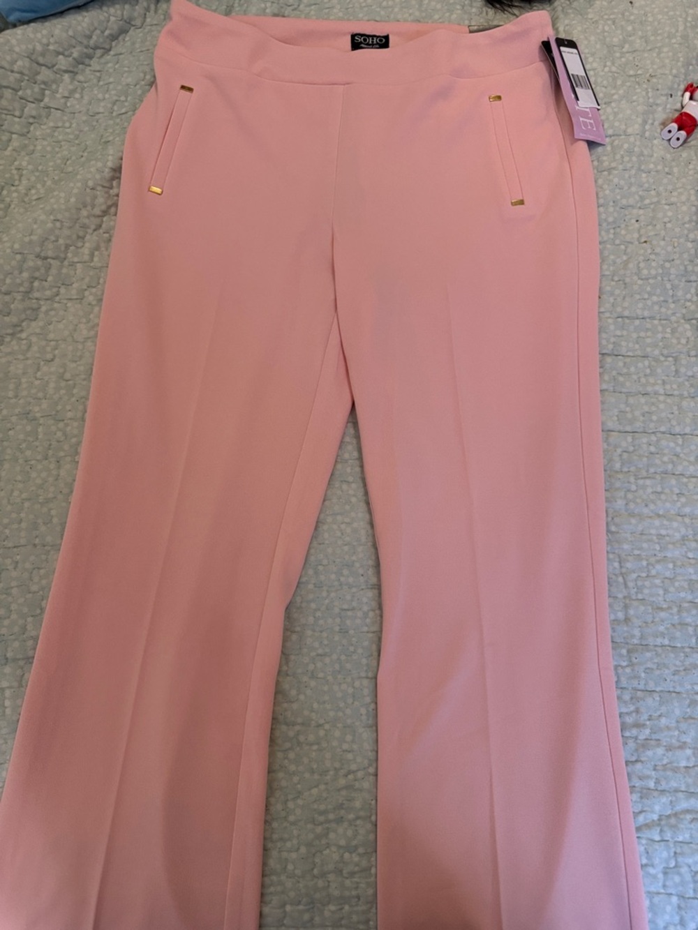 SOHO Blush Pink Wide Leg Stretch Pants
